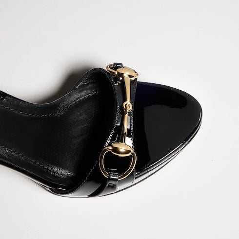 Women's Donna platform sandal - black patent leather