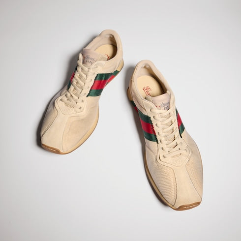 Men's Gucci Tempo sneaker - sand mesh and suede
