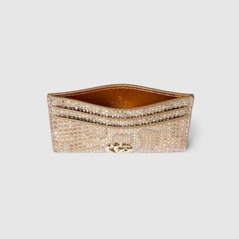 GG Marmont python card case - metallic gold