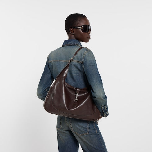 Gucci Jackie 1961 large crossbody bag - dark brown leather