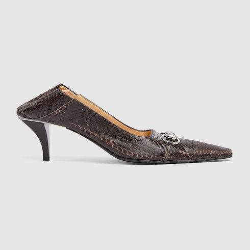 Women's Vittoria python pump - dark brown