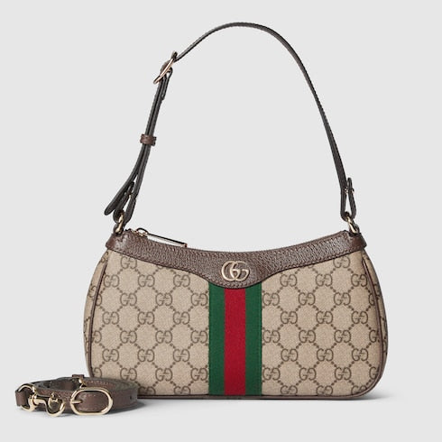 Ophidia small shoulder bag - beige and brown GG fabric