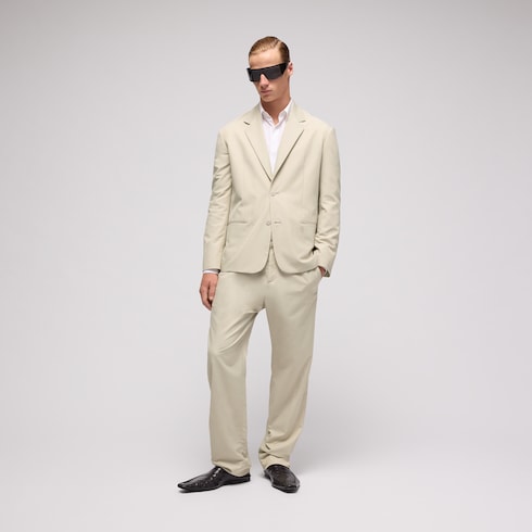 Lightweight cotton nylon twill jacket - beige