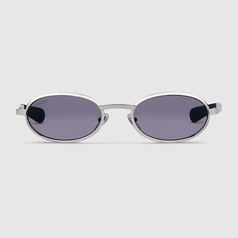 Oval frame sunglasses - silver-toned