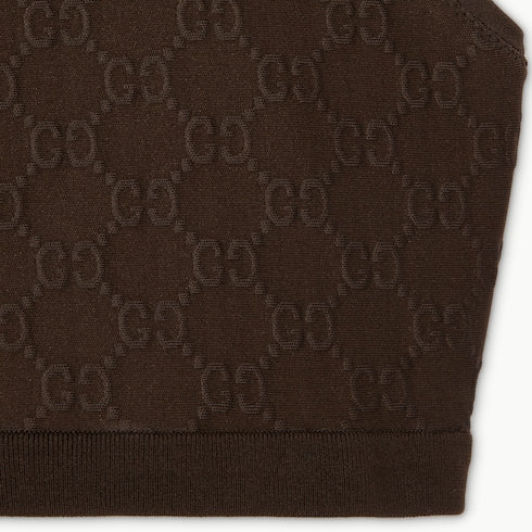 GG jersey jacquard top - brown