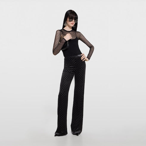 GG stretch lace T-shirt - black