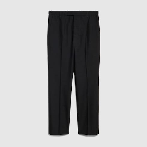 Wool pants with Gucci fil coupé - dark grey