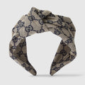 Children's GG canvas headband - beige and blue