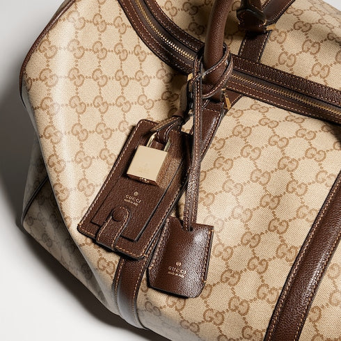 Gucci Essence Classic medium duffle bag - sand and brown GG canvas