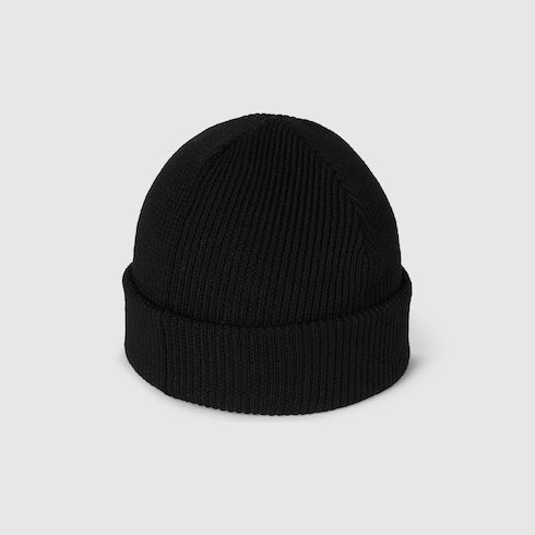 Wool hat with Horsebit - black