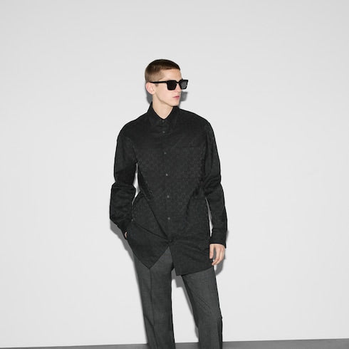 GG canvas shirt - black
