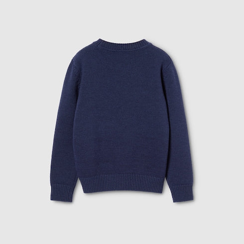 Children's wool sweater - dark blue