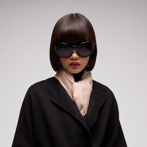 Double G silk wool shawl - beige