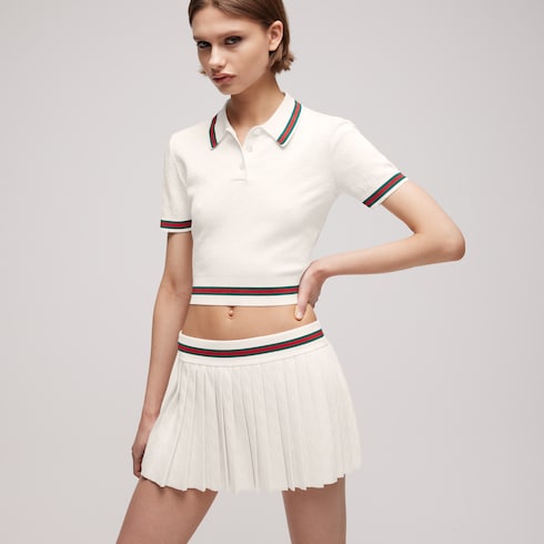 GG cotton viscose jacquard mini skirt - ivory