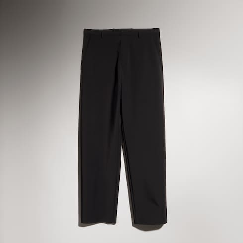 Stretch technical polyester pants - black