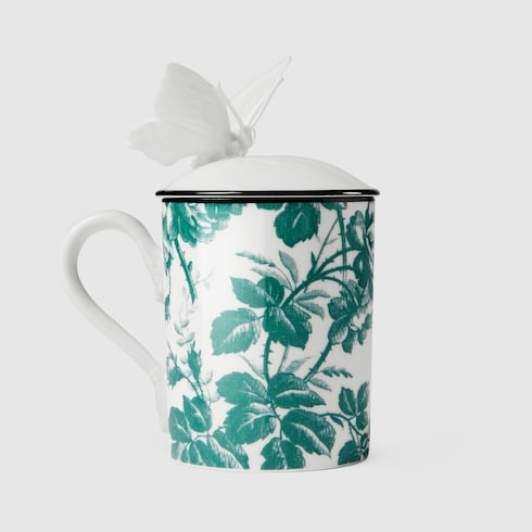 Green Herbarium Butterfly Mug - Green