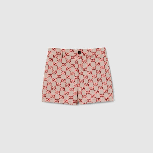 Baby GG canvas shorts - red