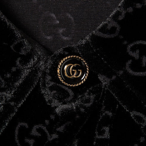 Stretch GG velvet devoré shirt - black