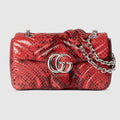 GG Marmont python small shoulder bag - deep red