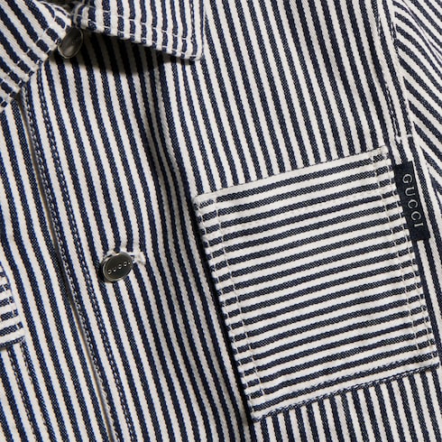 Children's striped denim jacket - white and blue