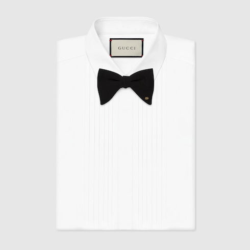 Silk crêpe bow tie - black