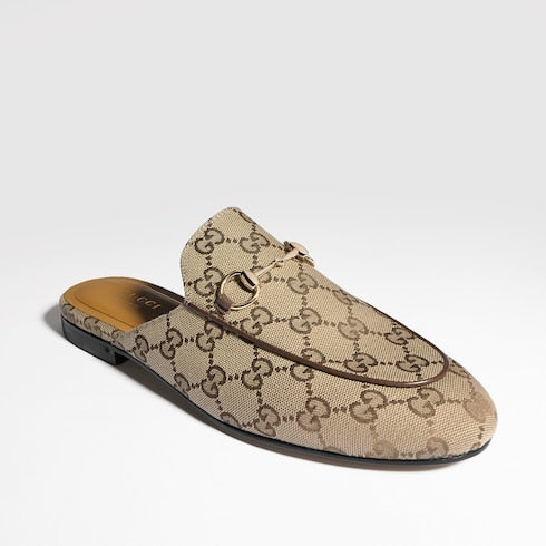 Women's Princetown slipper - beige and ebony Orignal GG canvas