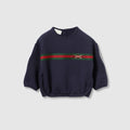 Baby cotton sweatshirt with Web - dark blue