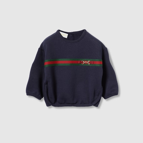 Baby cotton sweatshirt with Web - dark blue