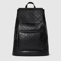 GG Emblem medium backpack - black GG leather