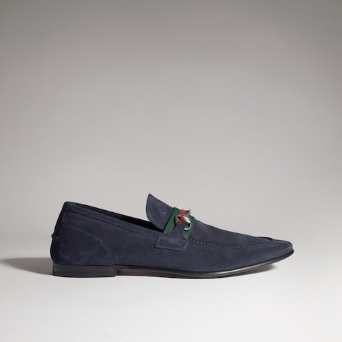 Men's Gucci Como loafer - blue soft suede