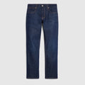 Cotton denim pants with embroidery - blue