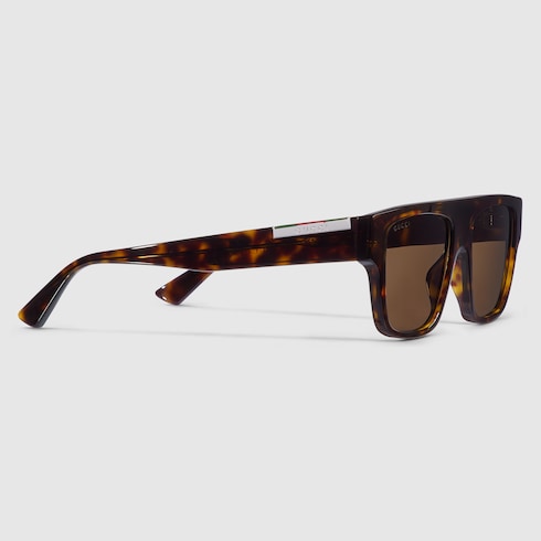 Rectangular frame sunglasses - dark tortoiseshell