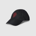 Cotton baseball hat with embroidery - black