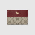 Bi-color GG Marmont small wallet - beige and Rosso Ancora leather