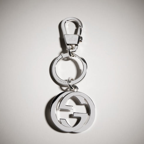 Interlocking G keychain - silver-toned metal