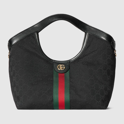 Gucci Giglio small tote bag - black GG canvas