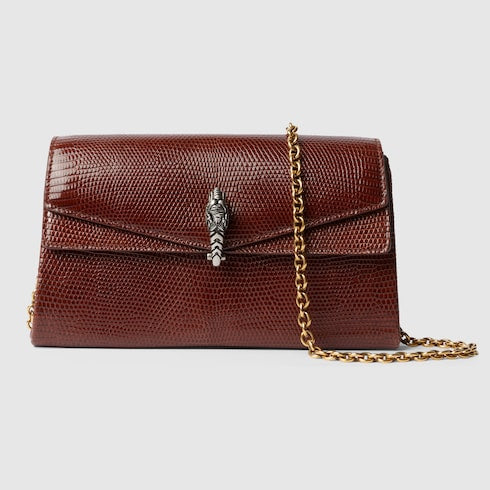 Dionysus lizard small shoulder bag - chestnut