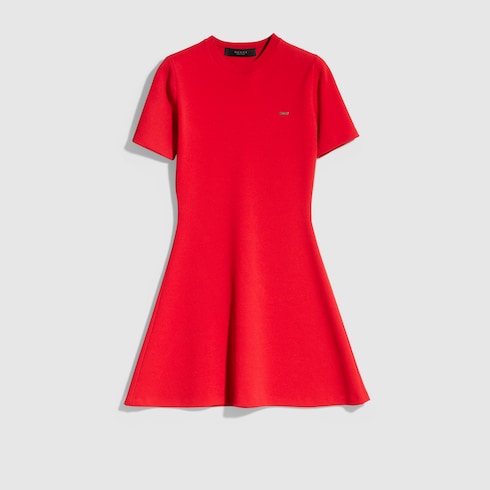 Fine matte viscose dress - red