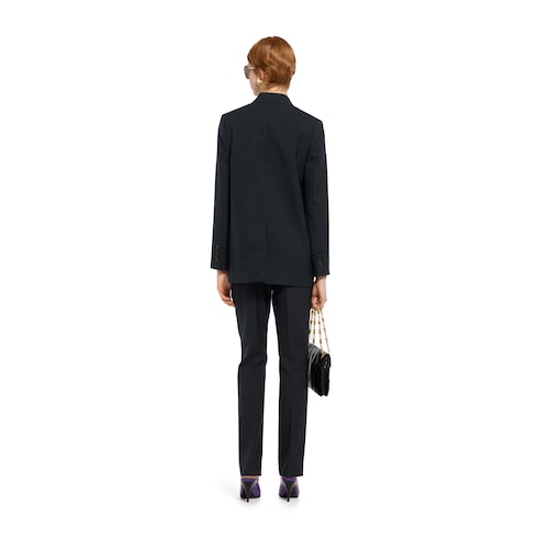 Wool pants with Gucci selvedge detail - dark blue