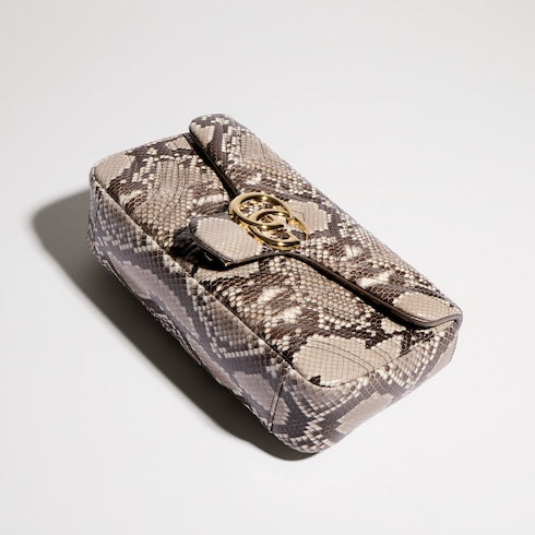 GG Marmont python medium shoulder bag - natural