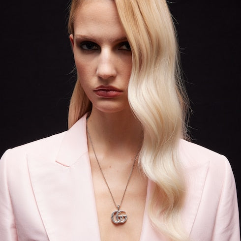 GG Marmont pendant necklace - palladium-toned brass