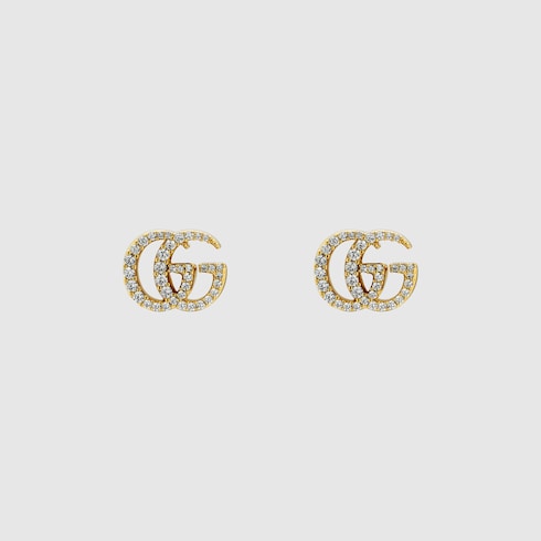 GG Marmont crystal earrings - yellow gold-toned metal