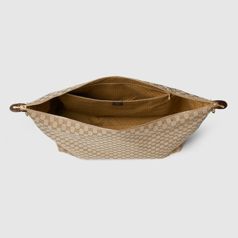 Brera large crossbody bag - sand and brown GG canvas