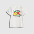 Children's cotton T-shirt with print - white