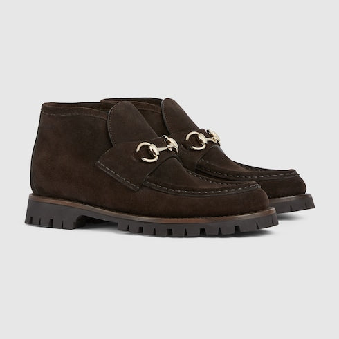 Women's ankle boot with Horsebit - dark brown suede