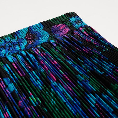 Printed silk crêpe de chine midi skirt - multicolor