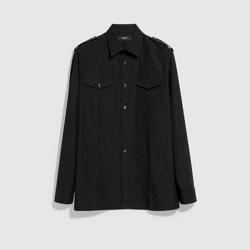 GG cotton poplin shirt - black