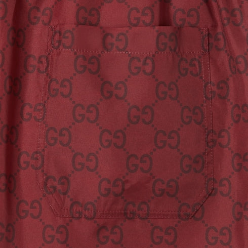 GG print nylon swim short - bordeaux