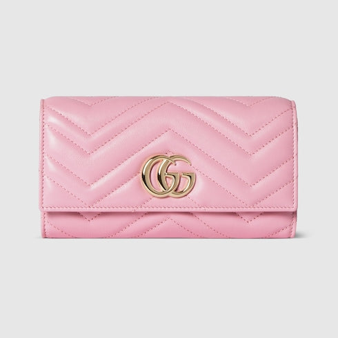 GG Marmont continental wallet - light pink leather