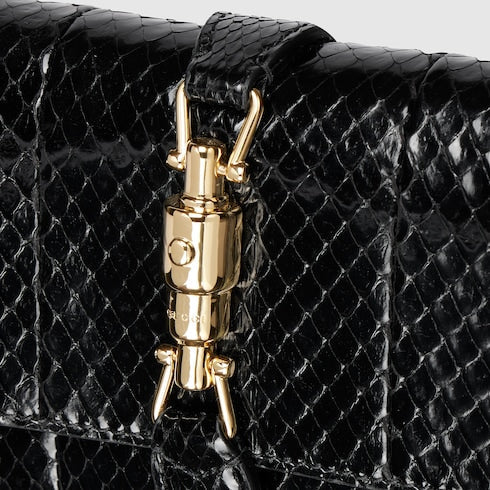 Gucci Jackie anaconda wallet on chain - black